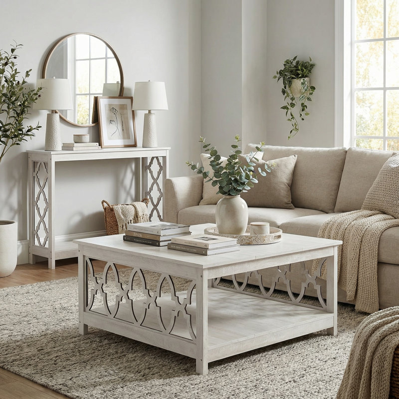 Chessani Square Coffee Table with Storage, Dusty Gray Oak