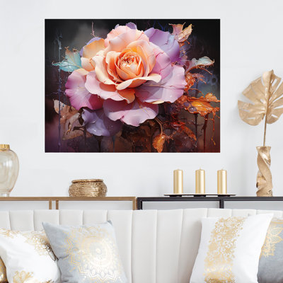 «Pink Misty Rose Spectrum», art mural en métal arc-en-ciel