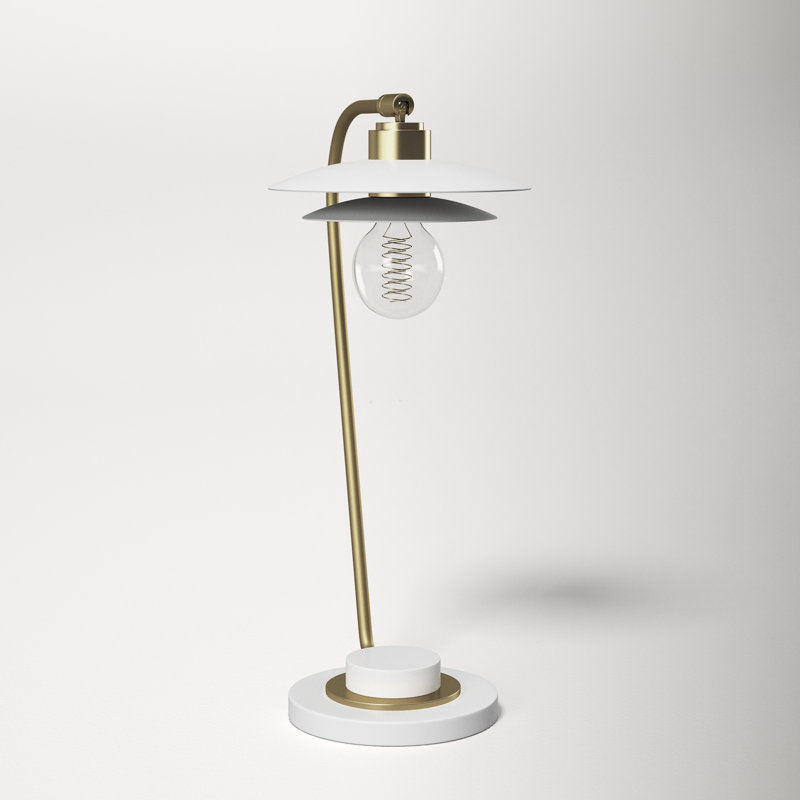 Simeon Metal Arched Lamp, Aged Brass