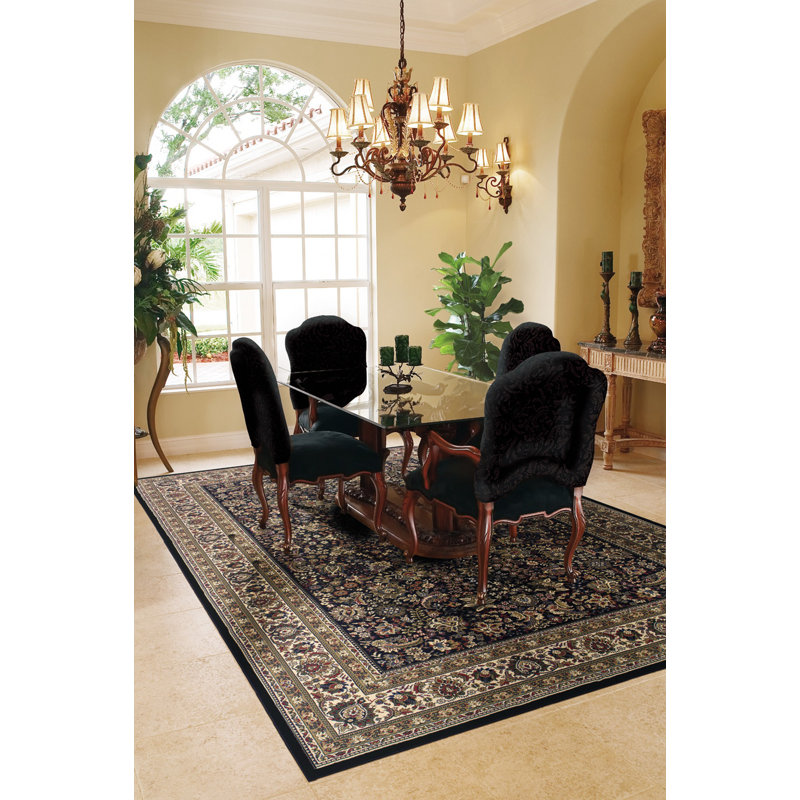 Tapis noir / ivoire Shelburne, Rectangle 7 pi 10 po x 11 pi