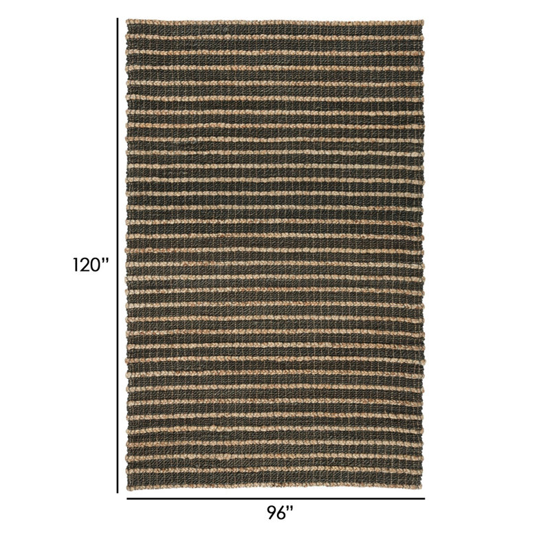 Jute / Sisal Striped Area Rug, Rectangle 8' x 10'