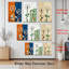 Abstrait art floral sur toile, motif géométrique moderne (ensemble de 3)-1652709655