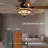 Lymelyn 52-Inch Flushmount Lighted Ceiling Fan Ivory Geometric Tiffany Glass Lamp Black Finish