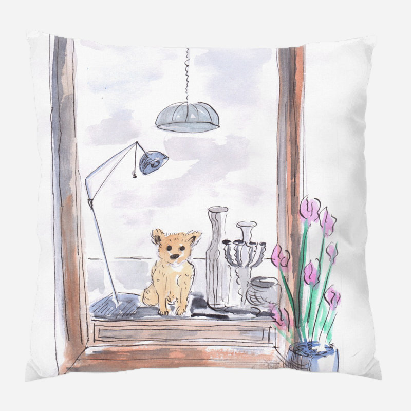 Dostal Reversible Throw Pillow, Microsuede, Indoor