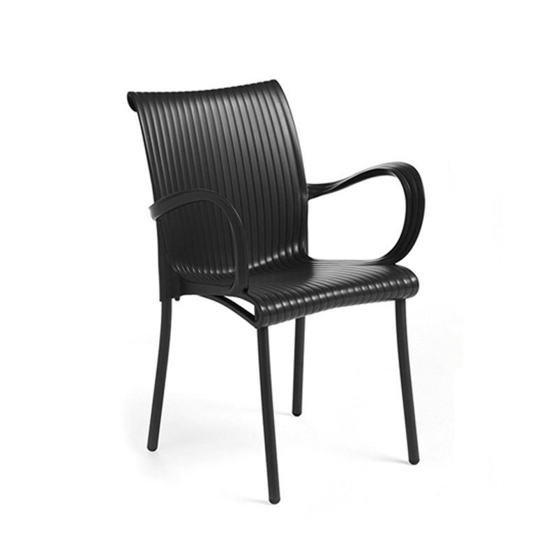 Achaia Stacking Patio Dining Armchair with Cushion, Antracite
