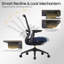 Fauteuil de bureau ergonomique COLAMY, siège de bureau à réglage instantané avec siège en lévitation, accoudoirs synchronisés 4D, soutien lombaire et dossier en filet respirant, bleu foncé-1989672802
