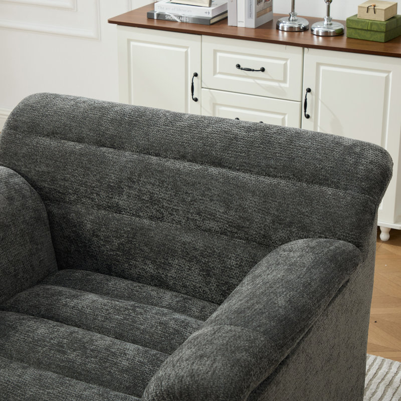 Fauteuil surdimensionné de 97 cm (38 pouces) recouvert de chenille, fauteuil d'appoint idéal pour le salon, la chambre ou un appartement.