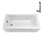 Baignoire en alcôve en acrylique blanc brillant avec drain extérieur 66 po x 32 po Streamline-101700150