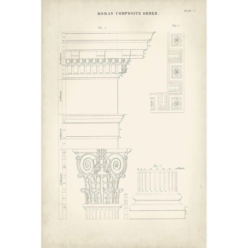 «Greek & Roman Architecture IV» par Thomas Kelly - reproduction d'art sur toile tendue, H 48 po x l 32 po