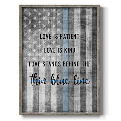 Thin Blue Line, reproduction encadrée - bois massif