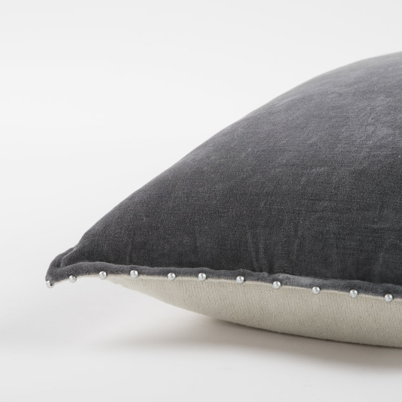 Cotton Throw Pillow, Dark Gray