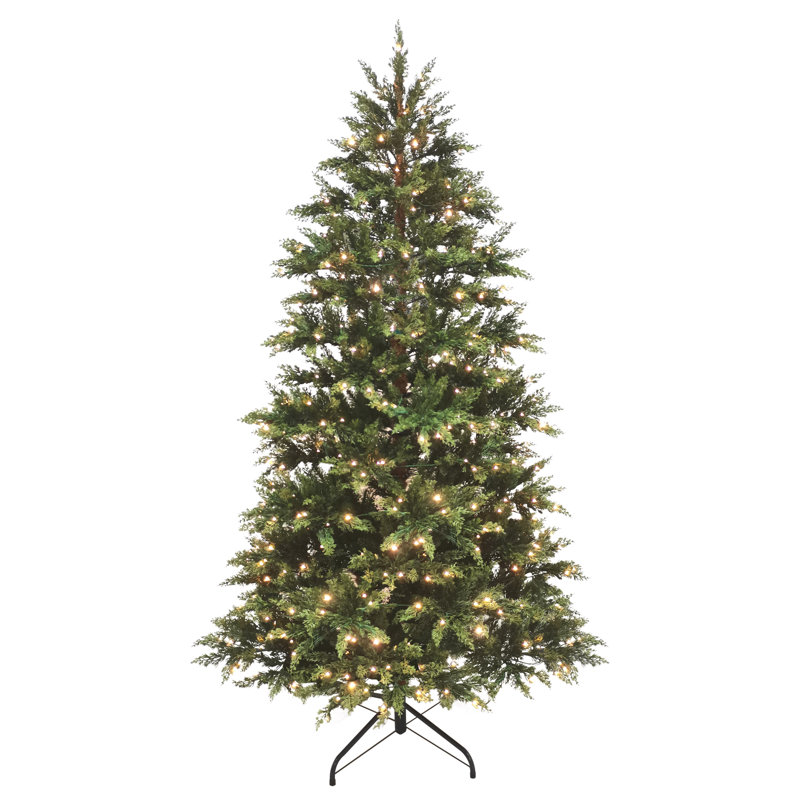 7.5' Pre-Lit Cedar Christmas Tree