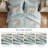 Chic Farmhouse Bedding Sets, Polyester Comforter & Sheets, Blue Floral Design