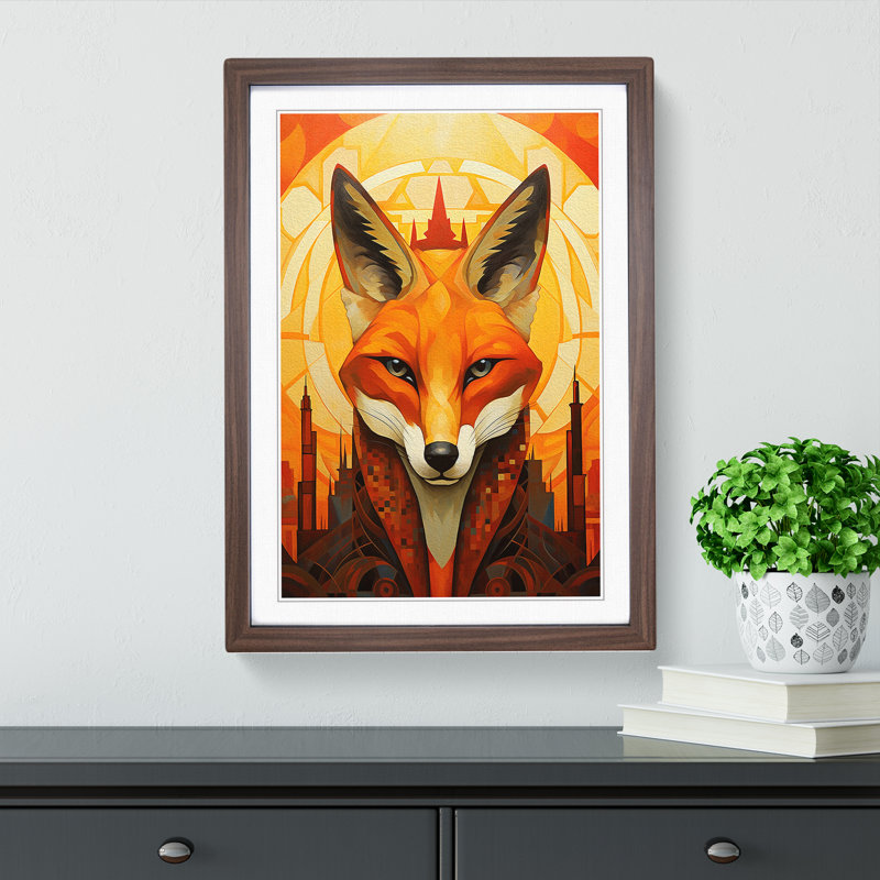Single Picture Frame Print on Wood, Walnut Framed, 46cm H x 34cm W