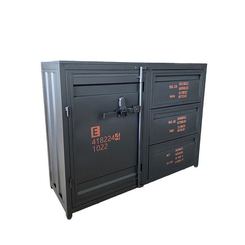 Buffet de style industriel avec roulettes