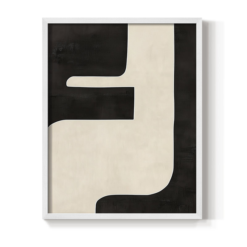Abstrait, reproduction encadrée CLxxxii - prêt à être accroché , H 10 po x l 8 po, Blanc