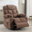 Recliners with Massage &amp; Heat, Oversized Rocking Recliner Chair with USB Port, 2 Cup Holders | Walnut Brown | Metal &amp; Wood-2110450089