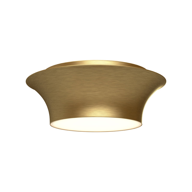 Plafonnier encastré 2 lumières Alexia, Or brossé, H 4,88 po x l 13 po x P 13 po