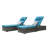 Outdoor Reclining Chaise Lounge Set With Table & Cushions – Set Of 2 -1340855438