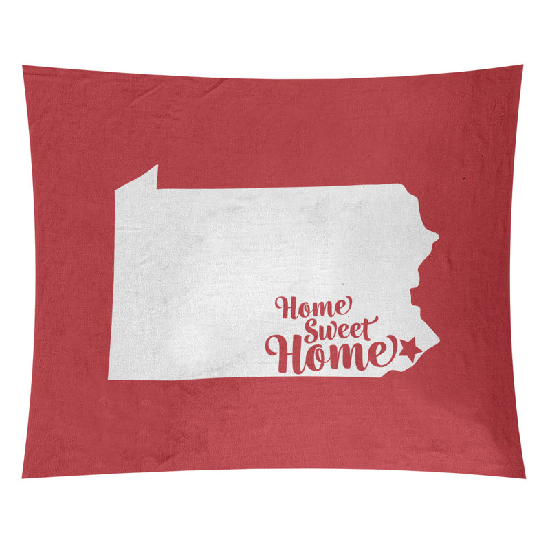 Tapisserie Home Sweet Philadelphia, H 80 po x l 68 po, Rouge
