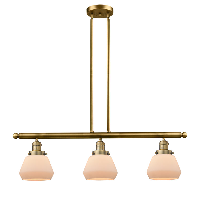 Chill 3 - Light Kitchen Island Pendant, Brushed Brass, Matte White Cased