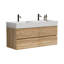 Meuble-lavabo de 48 po (24 po * 2) avec lavabo en quartz blanc et tiroirs en chêne brut, meuble-lavabo mural flottant, lavabo une pièce sans drain ni robinet-131580798-131580803-131580800
