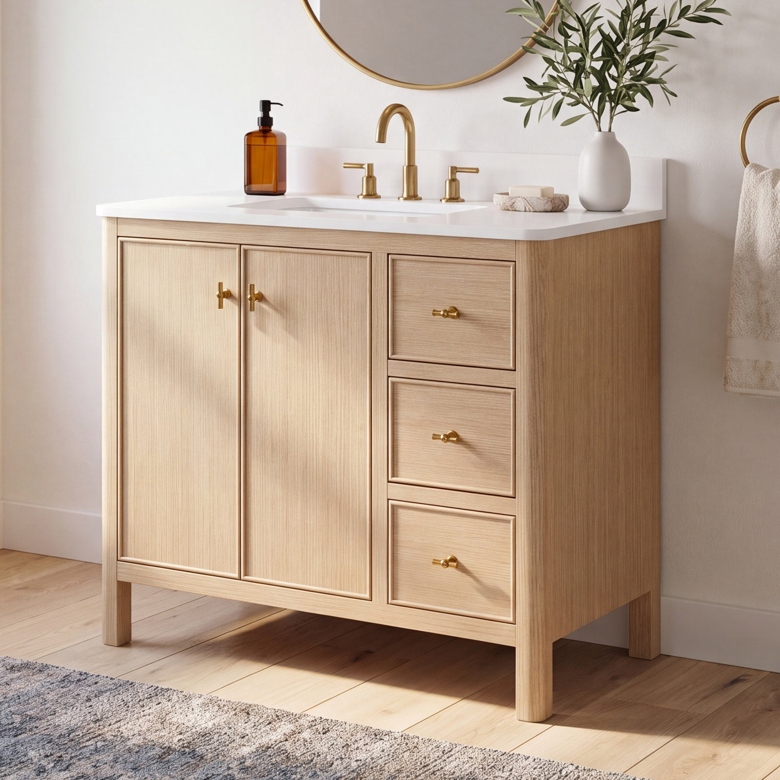 Kingsley 36" Oak Single Bathroom Vanity