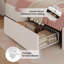 Structure de lit avec tête de lit de rangement et 4 tiroirs, avec lumières à DEL et station de charge, aucun sommier requis, assemblage facile, lit plateforme tapissier en velours Princess-1990398456-1990398457