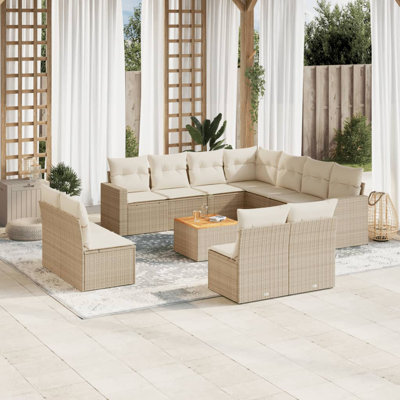  Ensemble de canapé de jardin beige
