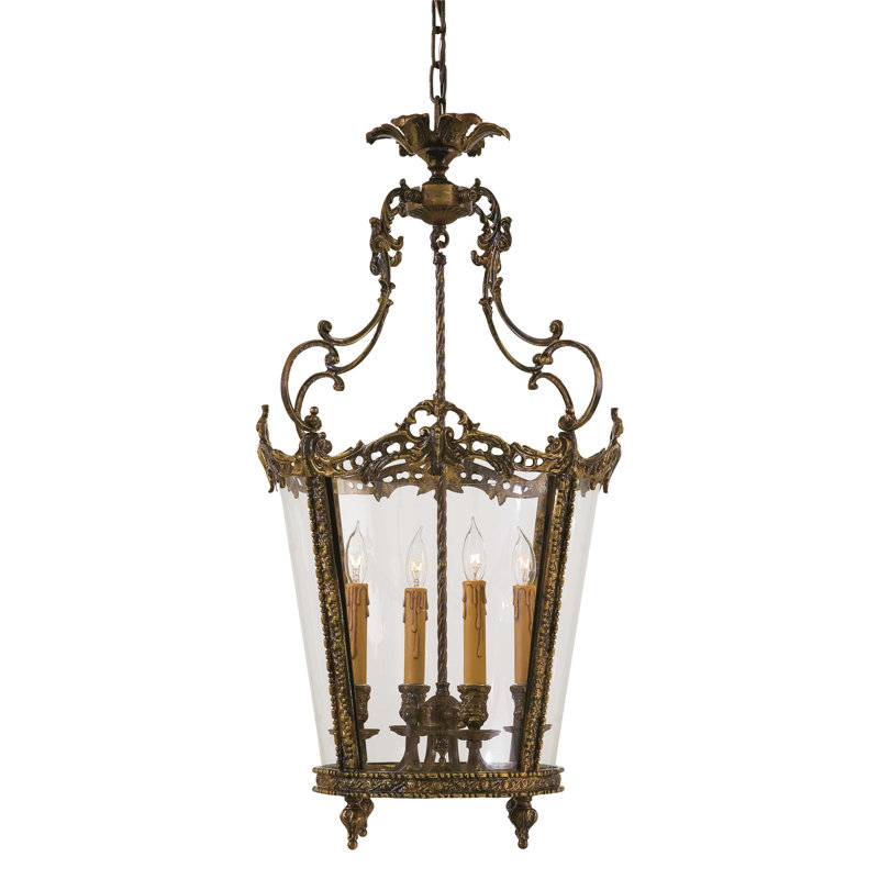 Lustre géométrique rétro à 4 lumières