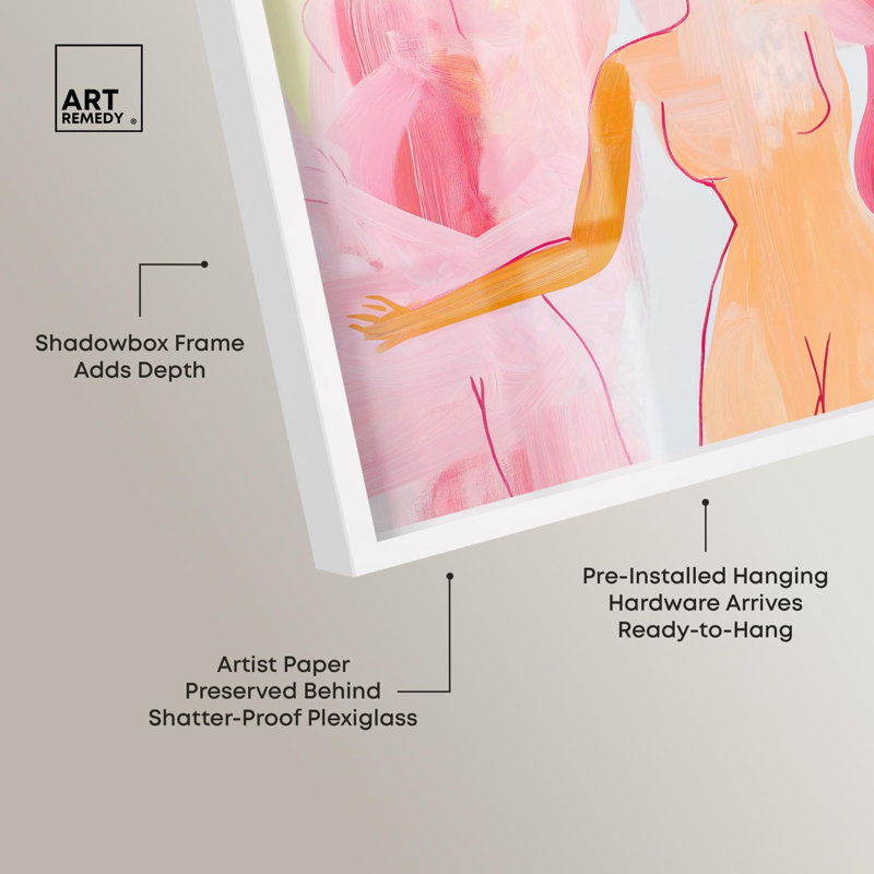 Décoration murale "Shadowbox" Three Graces par Art Remedy, H 37 po x l 55 po, Blanc
