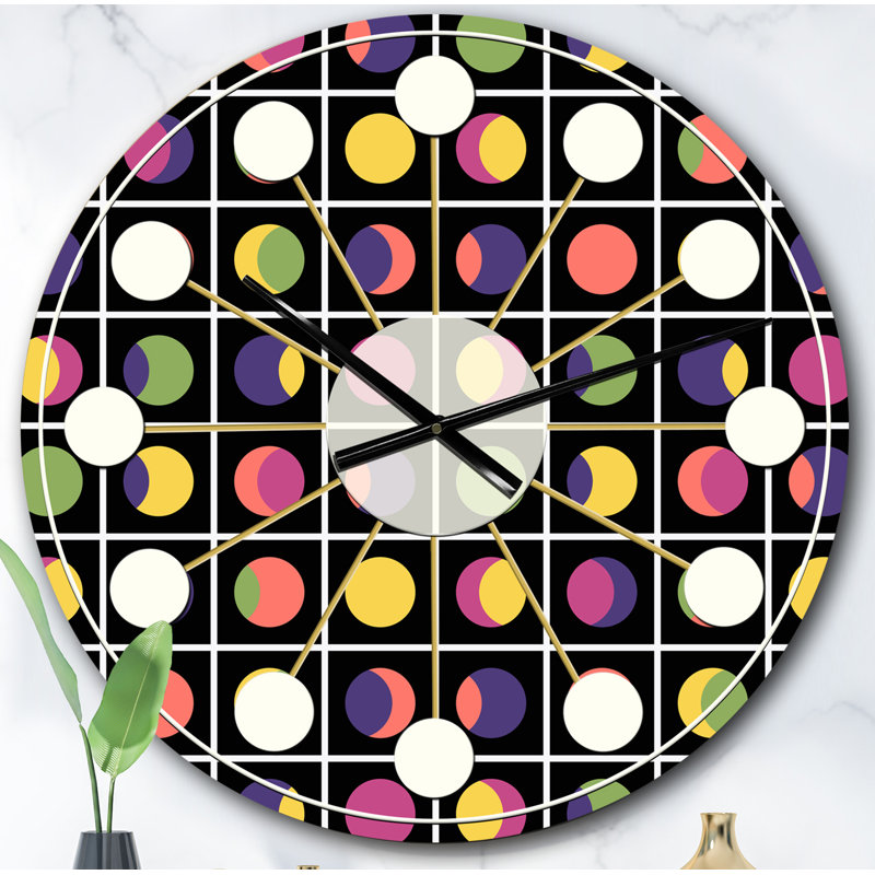 Horloge murale rétro Mid-Century, Surdimensionné