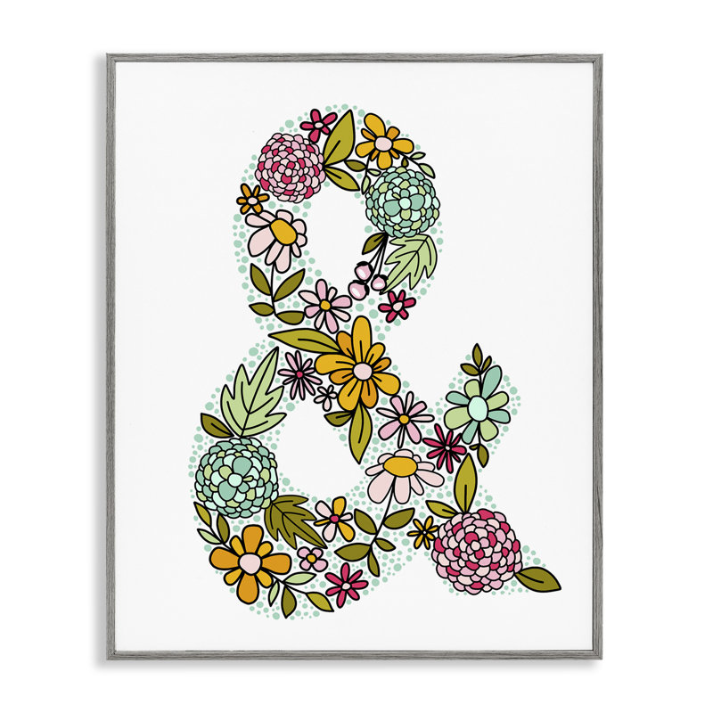 Hydrangea Florals Ampersand, giclée encadrée, design par Mandy Ford Art + Illustration, H 14 po x l 11 po