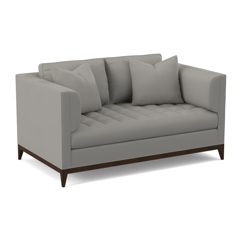 Causeuse Paramount, Noyer noir, 100% polyester ivoire Fizz