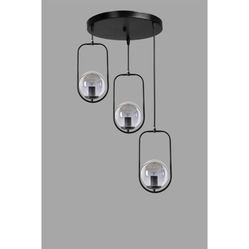 Orbison 3 - Light Cluster Pendant, Black, Smoke