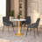 Severson Round Dining Table with MDF Top and Gold Stainless Steel Pedestal Base - Seats 4 Person for Kitchen and Dining Room-371878696-371878703