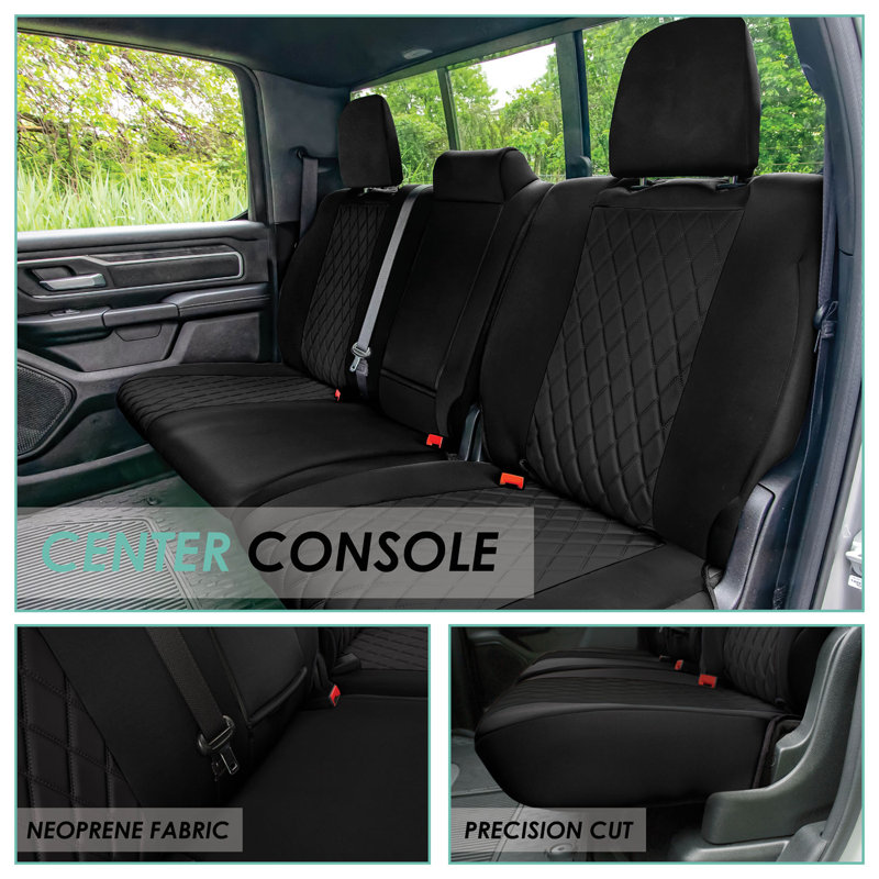 Neoprene CustomtoFit Seat Covers for 2019 to 2022 Dodge RAM 1500 Rear Set, Black