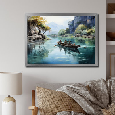 «Boat In Vietnam Hidden Waterway I», reproduction d'art sur toile