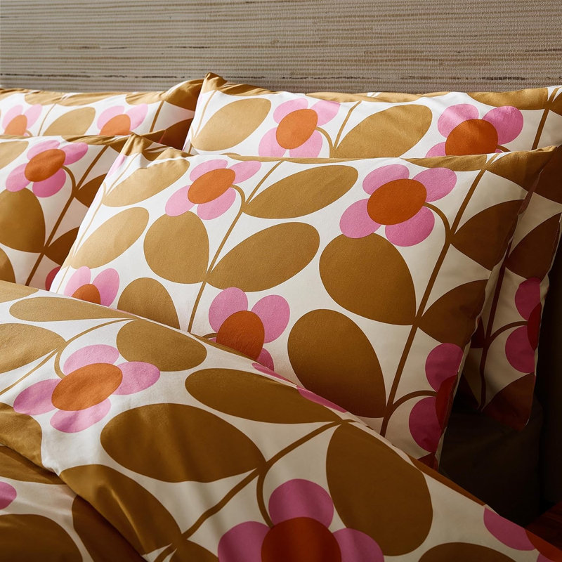 Orla Kiely Stem Bloom Saffron Duvet Cover Set, Super King Duvet Cover + 2 Standard Pillowcase