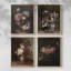 «Vintage Floral Print», impression encadrée, ensemble de 4-2020722994-2020722993