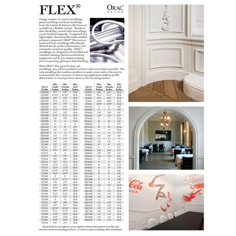 Primed White Flexible Polyurethane Crown Moulding for Ceilings