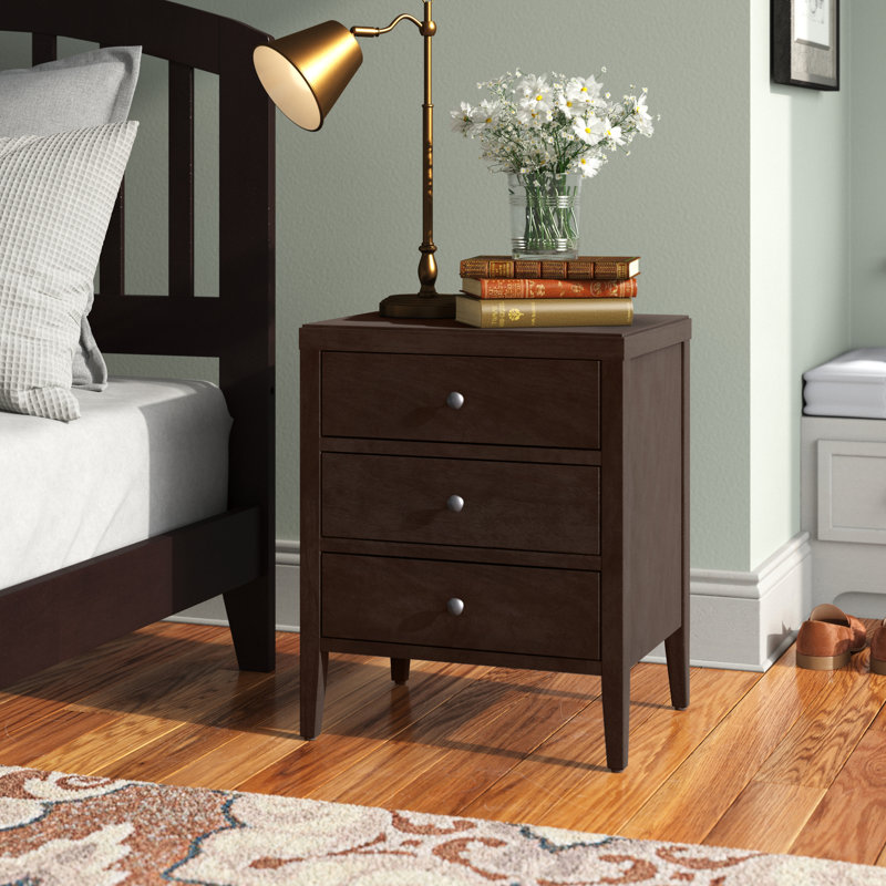 Table de chevet en bois Rushville, Marron