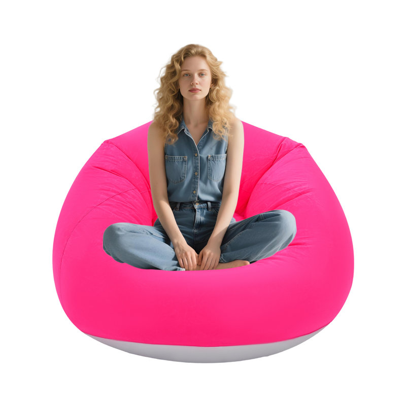 6 pièces adultes fauteuil à billes gonflable paresseux avec pompe à air pour lire camping rose rose, Rose
