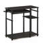 Table de bureau d'ordinateur avec 2 tablettes pour le rangement de bureau et de salon peu encombrant, espresso / noir-813838357