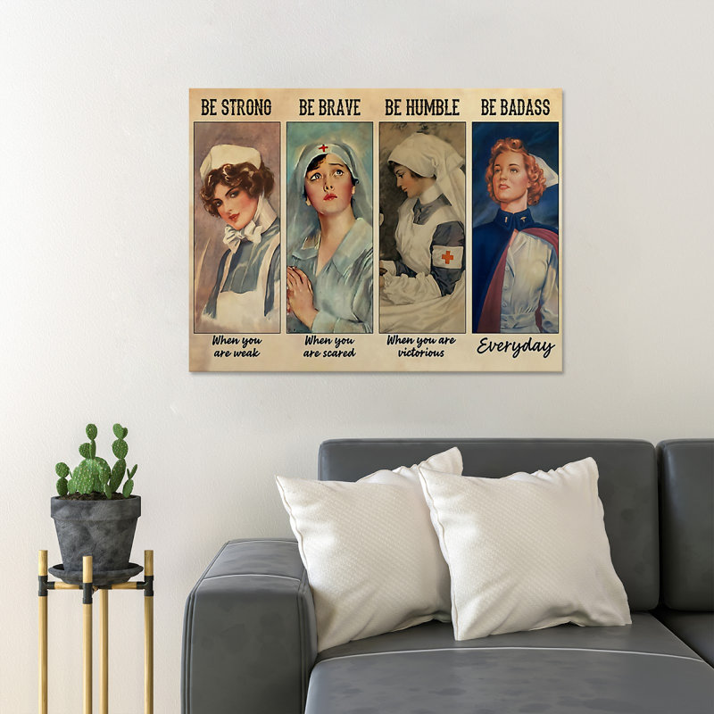 The Beautiful Nurses - peinture sur toile tendue, H 24 po x l 36 po x P 2 po