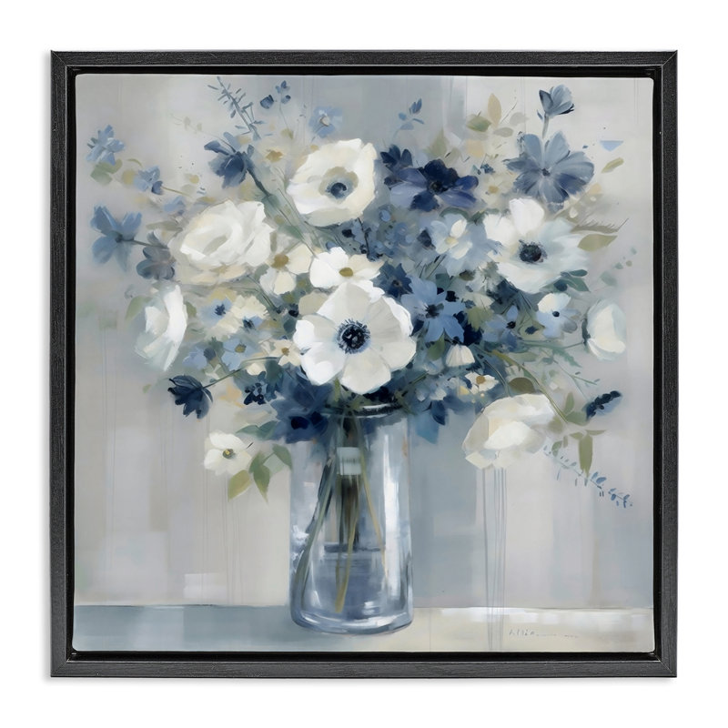 Cadre flottant Peaceful Bouquet, design Creative Studio, Cadre flottant noir de jais, H 18 po x l 18 po