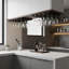 Wall Mounted Wine Glass Rack Black