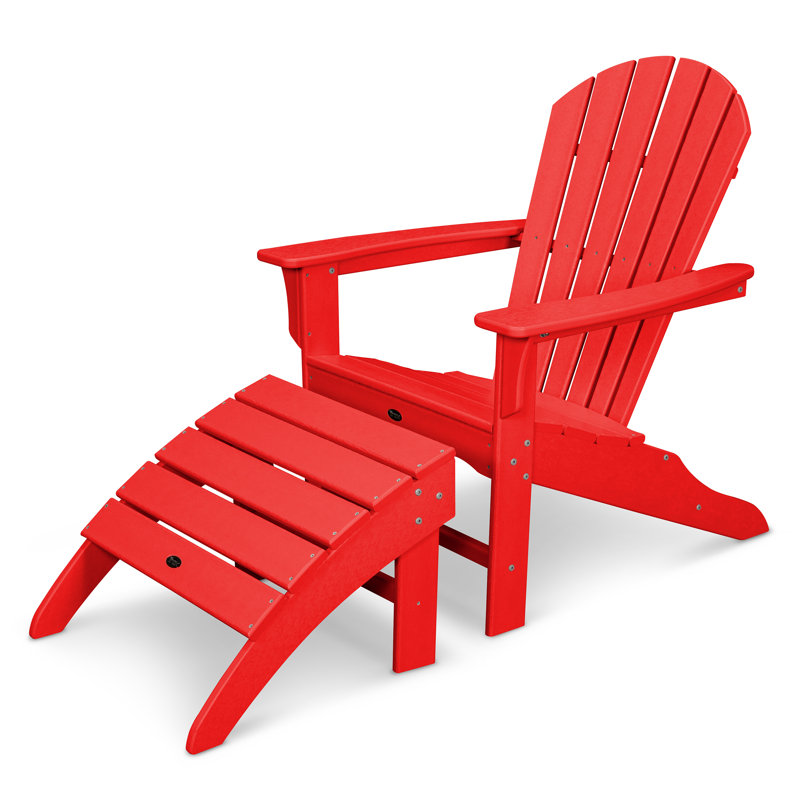Ensemble de conversation 2 pièces POLYWOOD Yacht Club Shellback Adirondack, Rouge coucher de soleil