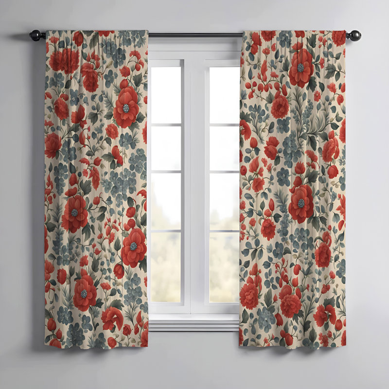 Paire de rideaux semi-transparents en polyester Romando, L 40 po x L 52 po