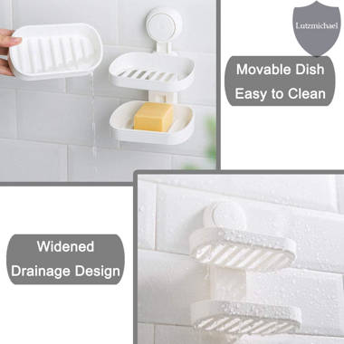 Rebrilliant Soap Dish for Shower with Suction Cup, Shower Soap